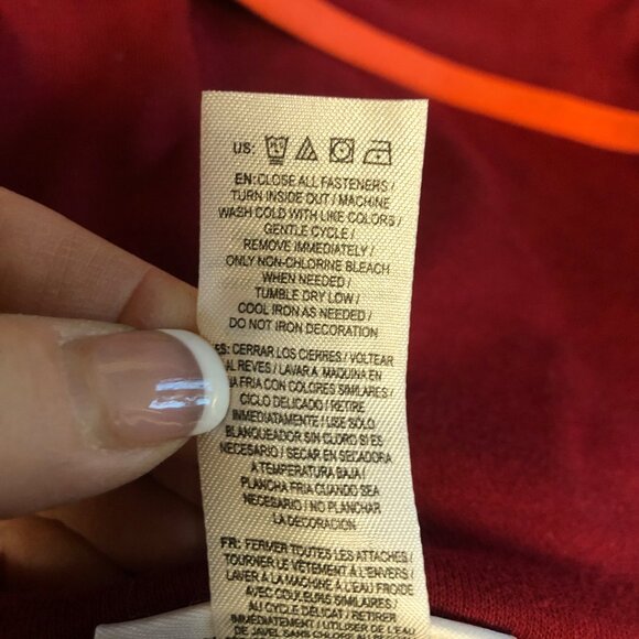 Reebok Hooded Pullover Sweatshirt Youth XXL 18 Maroon Blue Front Pocket Jacket - Picture 7 of 8